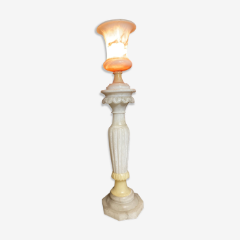 Set lamp on alabaster column Vase Medici XXth
