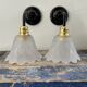 Pair of Art Deco wall lights in glass and ceramic