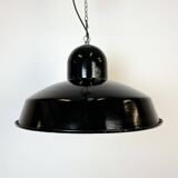 Industrial Black Enamel Factory Pendant Lamp, 1960s