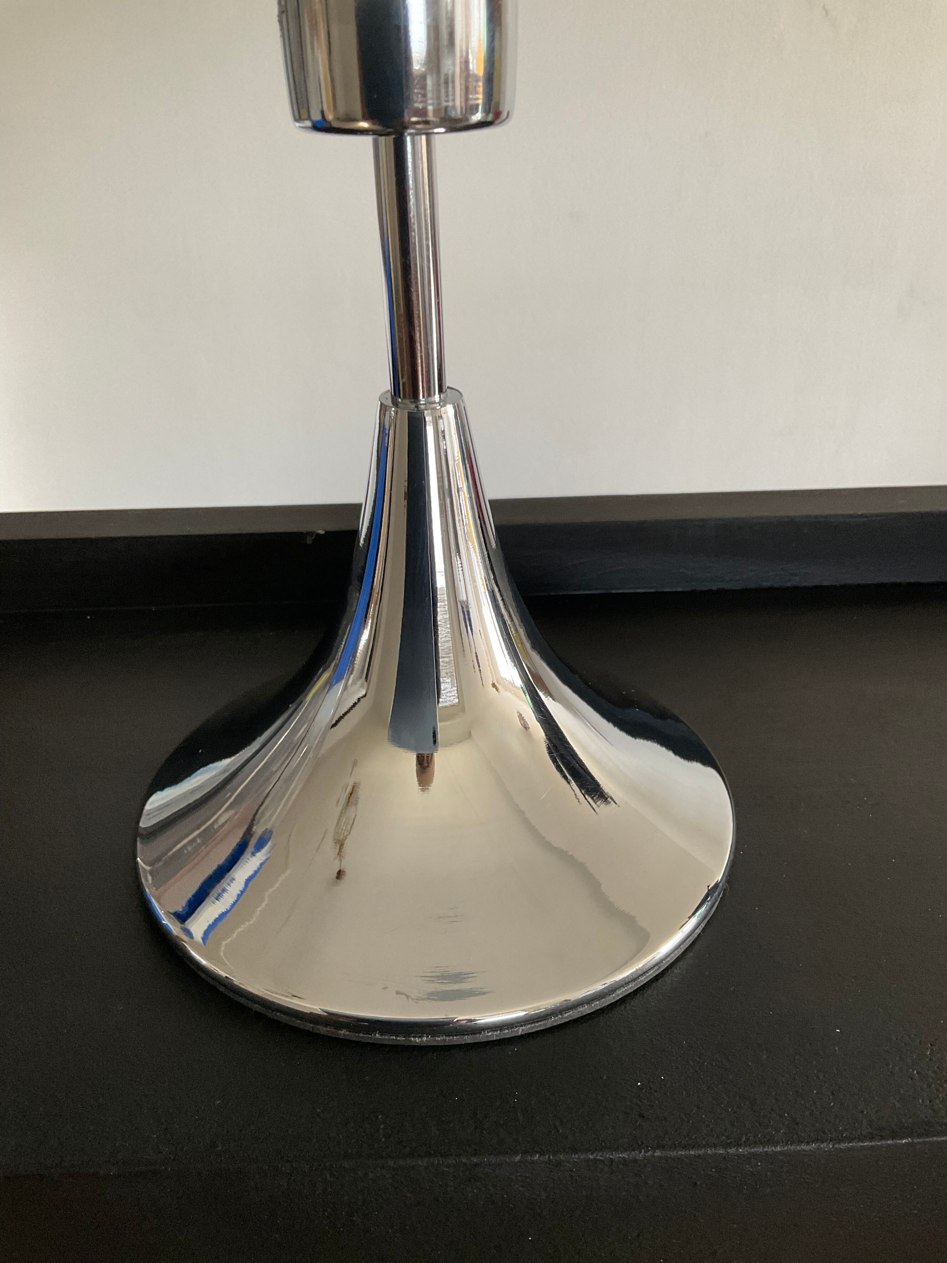 Vintage mushroom lamp 80s in chrome metal