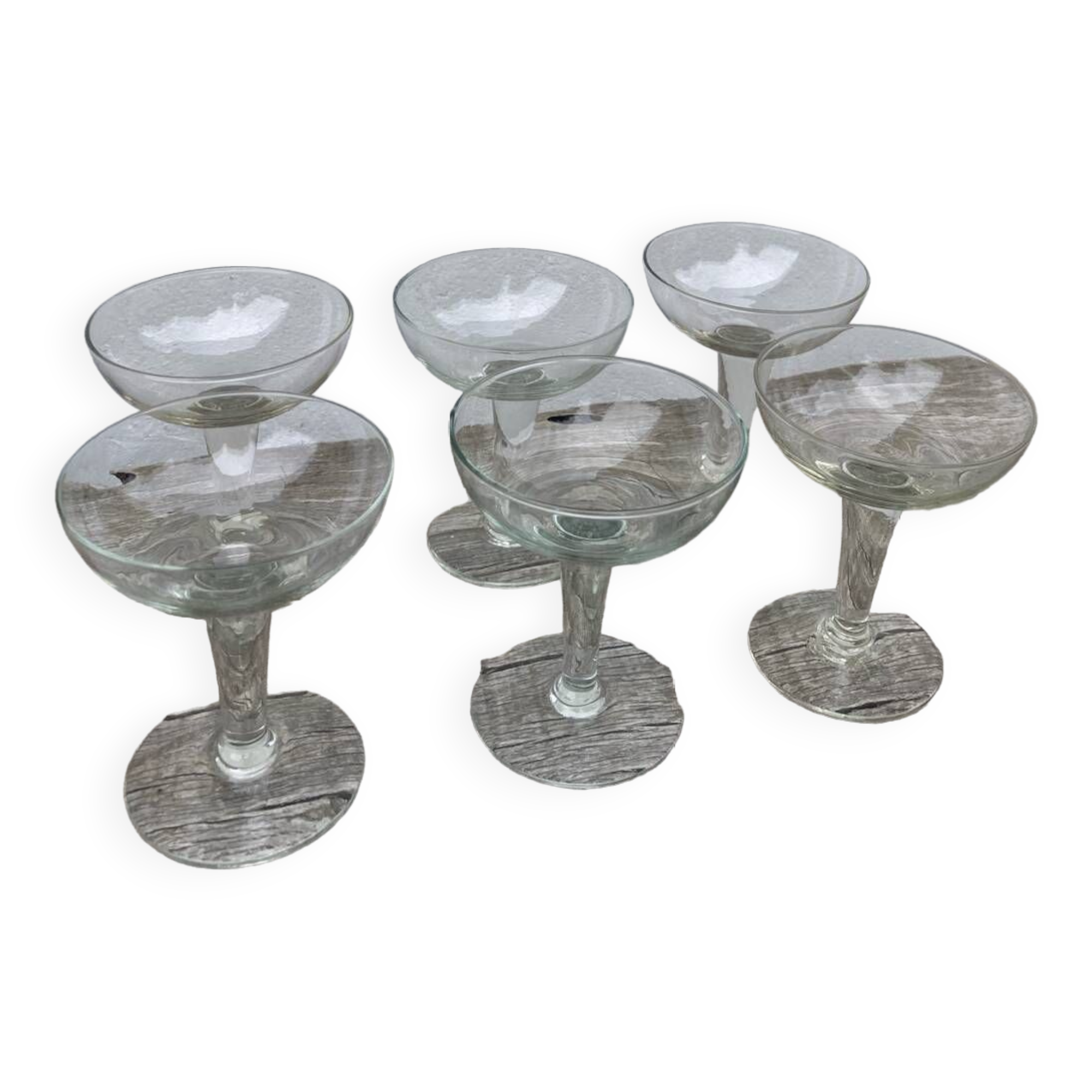 6 blown glasses / old cups