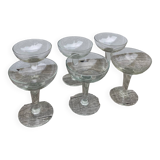 6 blown glasses / old cups