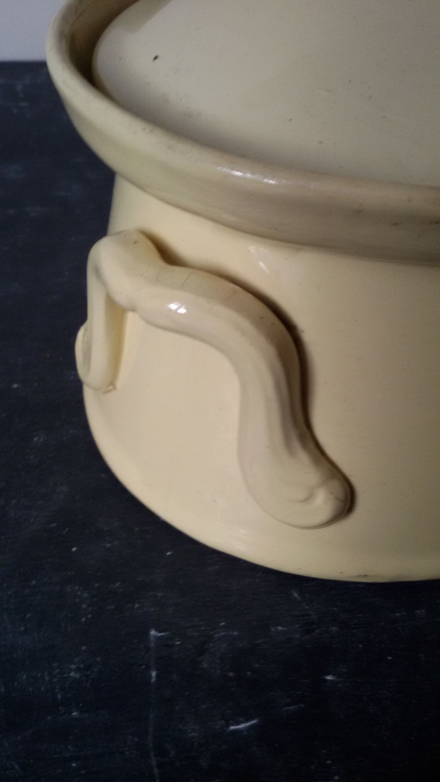 Bowl oval earthenware Sarreguemines XIX