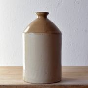 Ancienne jarre à rhum britannique en grès vernissé SRD - Normandie - années 40.