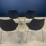 Set of 4 black Maui chairs by Magistretti for Kartell 2000s Italy