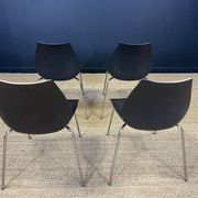 Set of 4 black Maui chairs by Magistretti for Kartell 2000s Italy