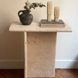 Minimalist travertine stone side table