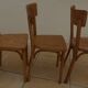 6 vintage Baumann wooden bistro chairs in their patina