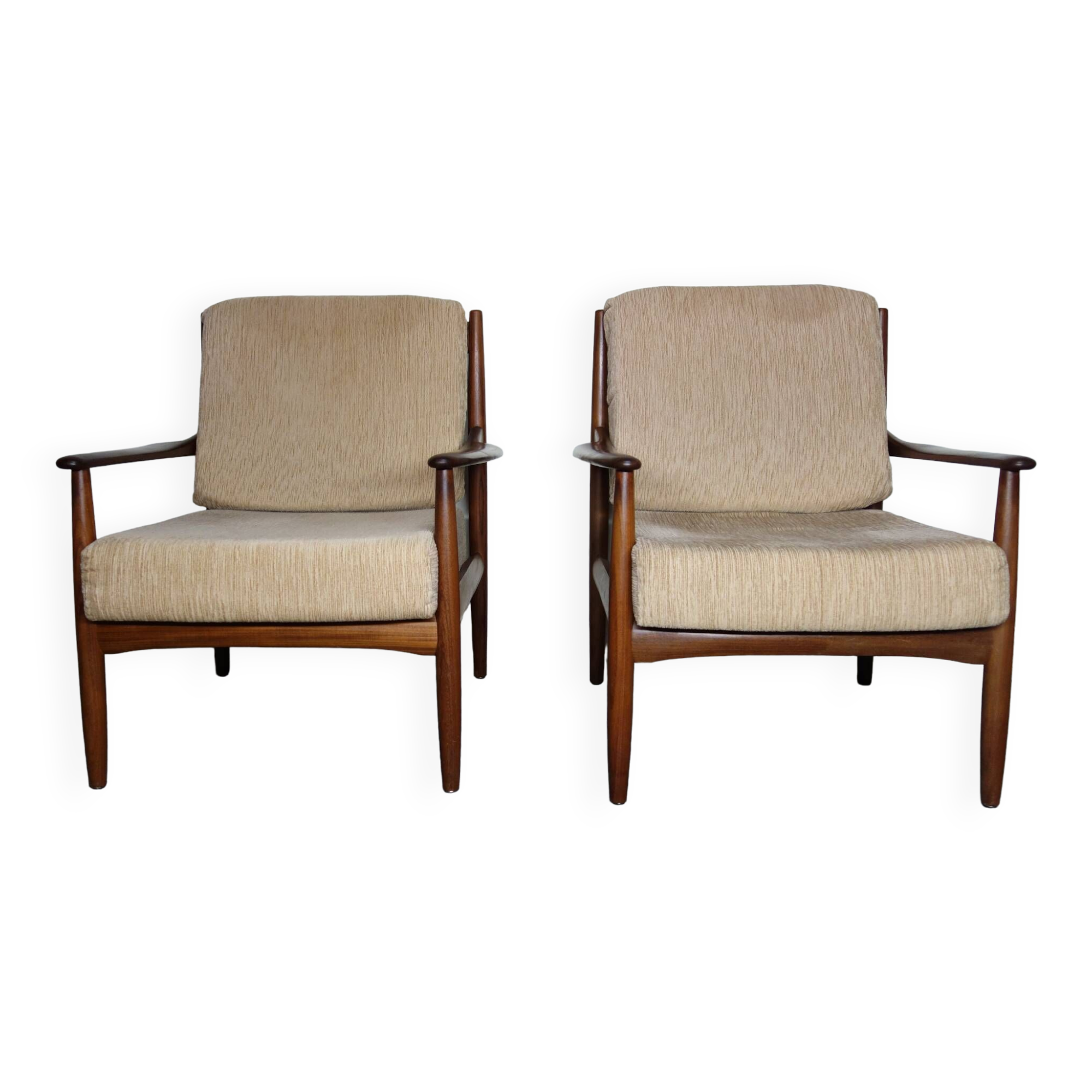 Pair of Scandinavian teak armchairs from the 60s