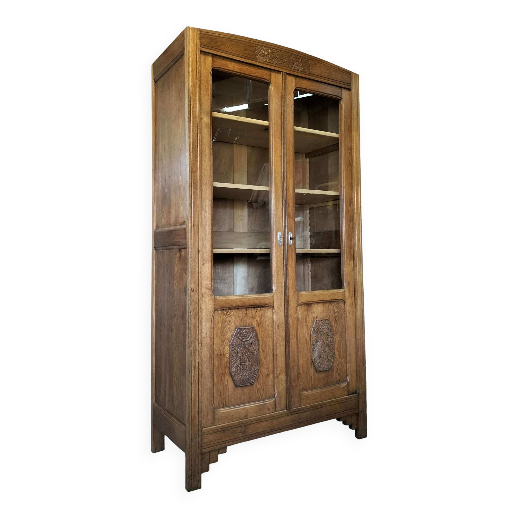 Large art deco glass cabinet.