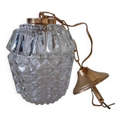 Lanterne/suspension vintage en verre .
