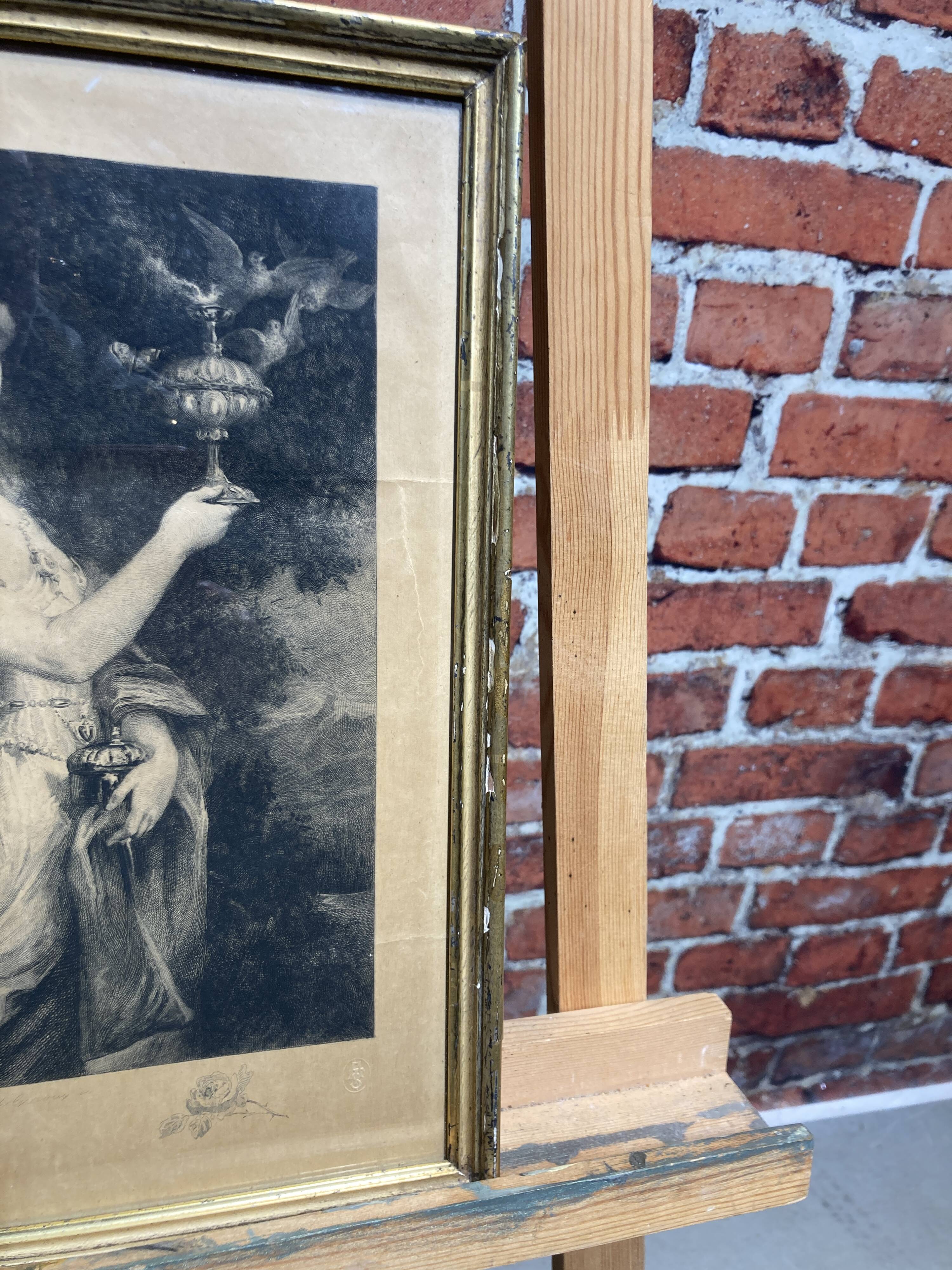 Engraving of a woman.