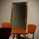 Large Revival Mirror in Gilded Resin by Deknudt Belgium 1980s