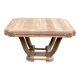 Rectangular Art Deco dining table with a central pedestal, renovated in solid oak.