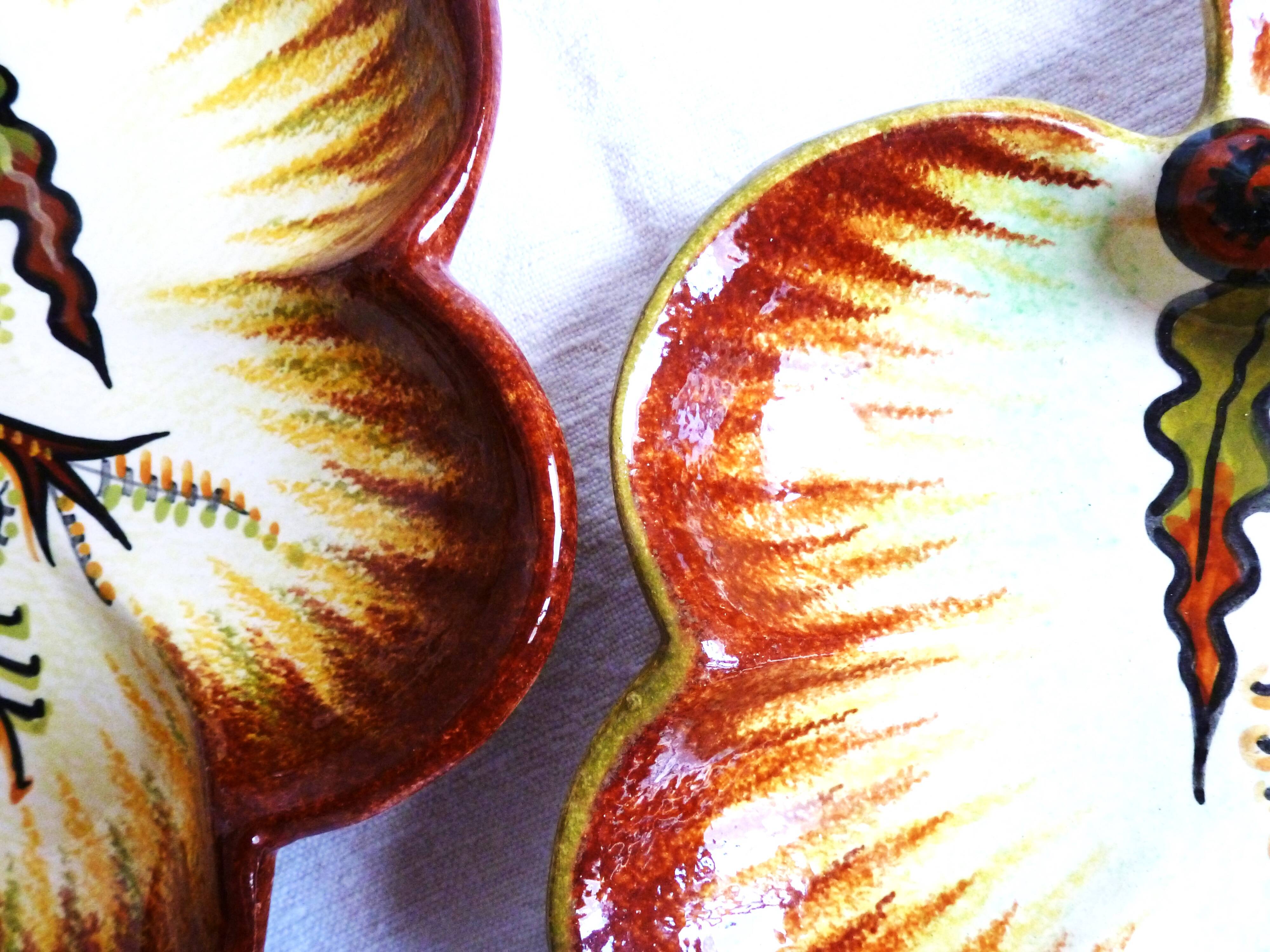 Quimper oyster plates, seafood plates, wall plate