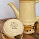 Large vintage 70s coffee pot Saint-Amand 1713 + sugar bowl - Olive & honey
