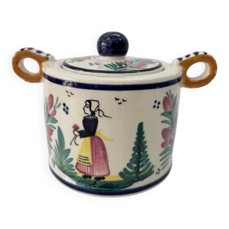 Breton sugar bowl 1950 Henriot HB Quimper