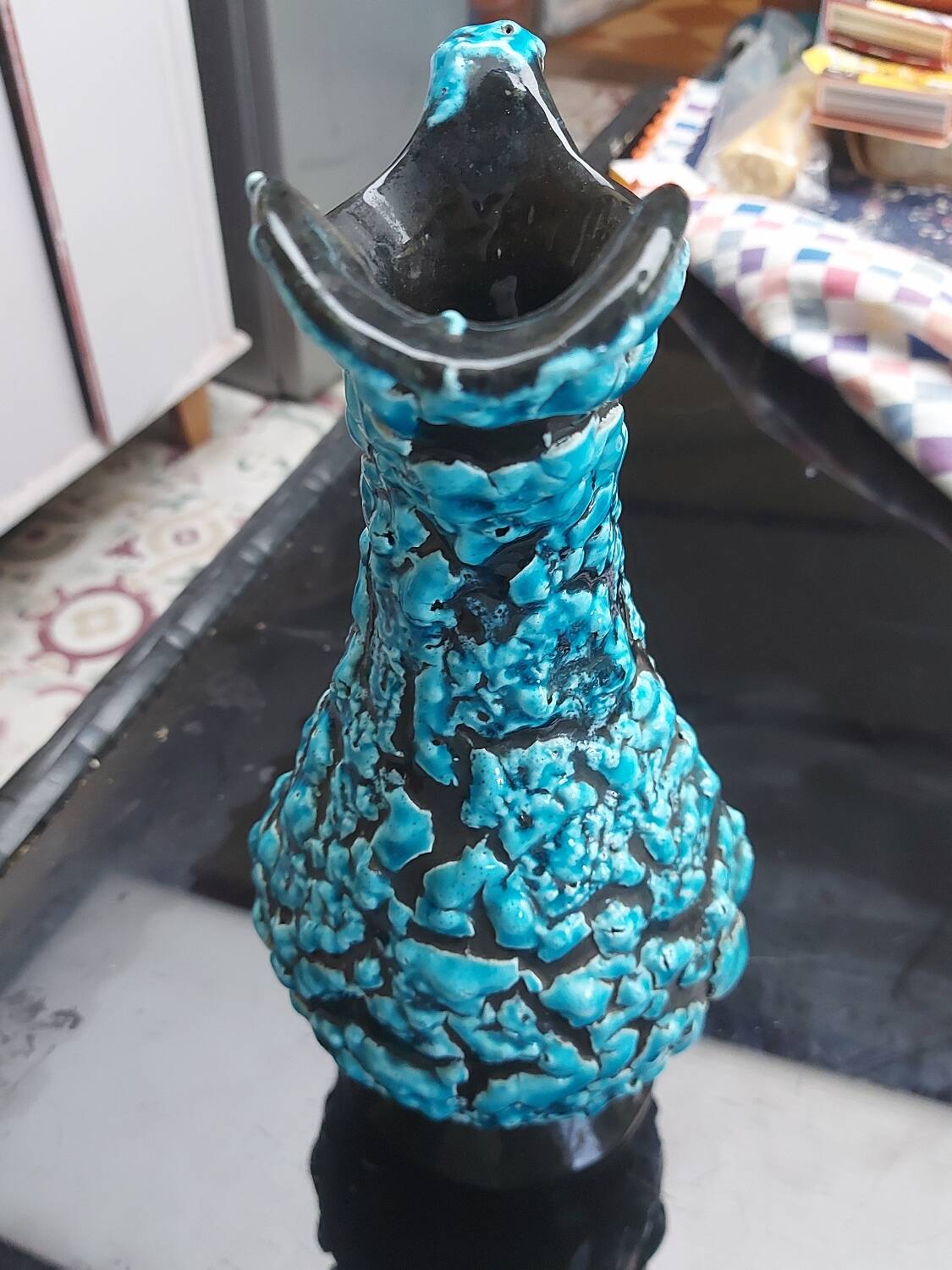 Fat lava vase sea foam or glacier enamels