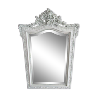 Beveled mirror with 19th pediment