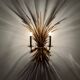 Large Gilded Italian Hollywood Regency Metal Wall Lamp by Hans Kögl
