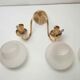 Pair of 60s brass and opaline sconces