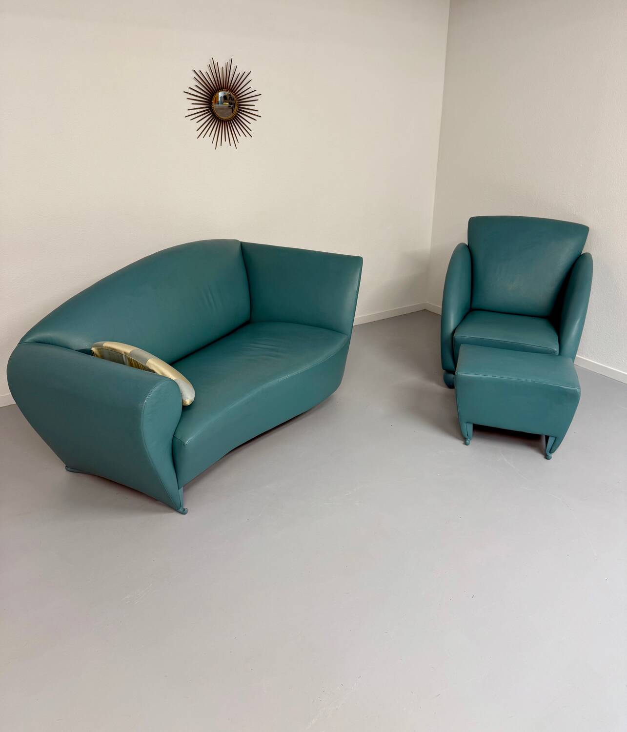 Living room sofa and armchair Atlantis design from the 90s by Wittmann vintage