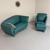Living room sofa and armchair Atlantis design from the 90s by Wittmann vintage