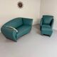 Living room sofa and armchair Atlantis design from the 90s by Wittmann vintage