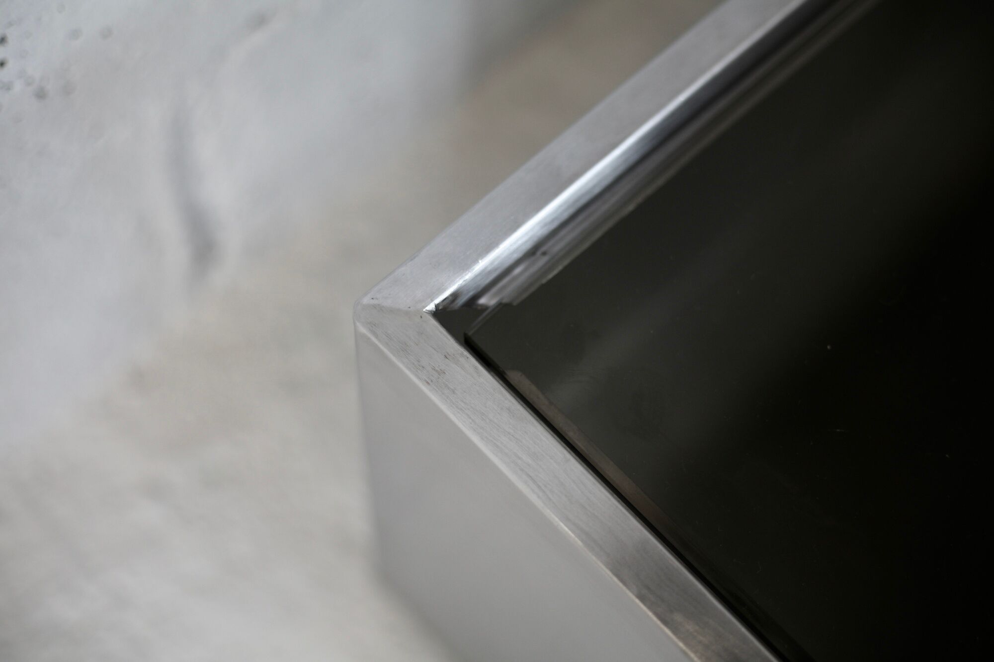 Steel coffee table and smoked glass, France, circa 1970