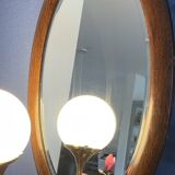 Art Deco beveled walnut mirror