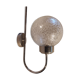 Stainless vintage design wall light  and 70s striated glass globe