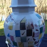 Superb Pillivuyt porcelain lamp. Rare hand-painted model.