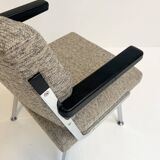 Gray upholstered designer armchair attributed to Gispen, 1960s