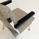 Gray upholstered designer armchair attributed to Gispen, 1960s