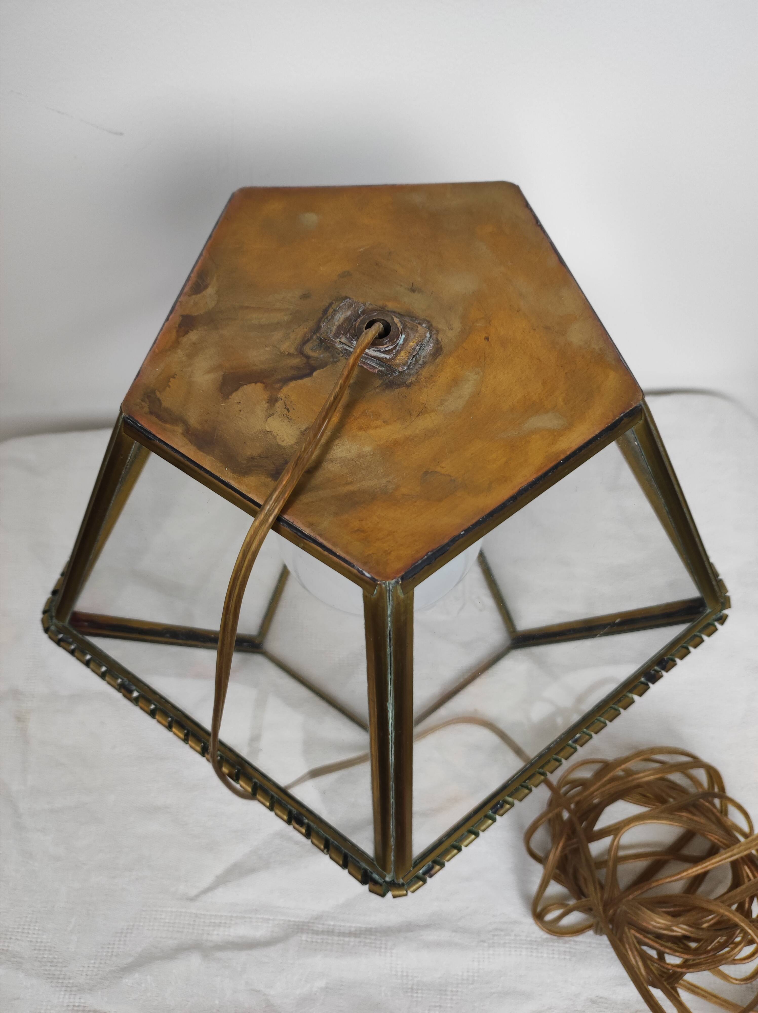 Lantern walkable glass and brass