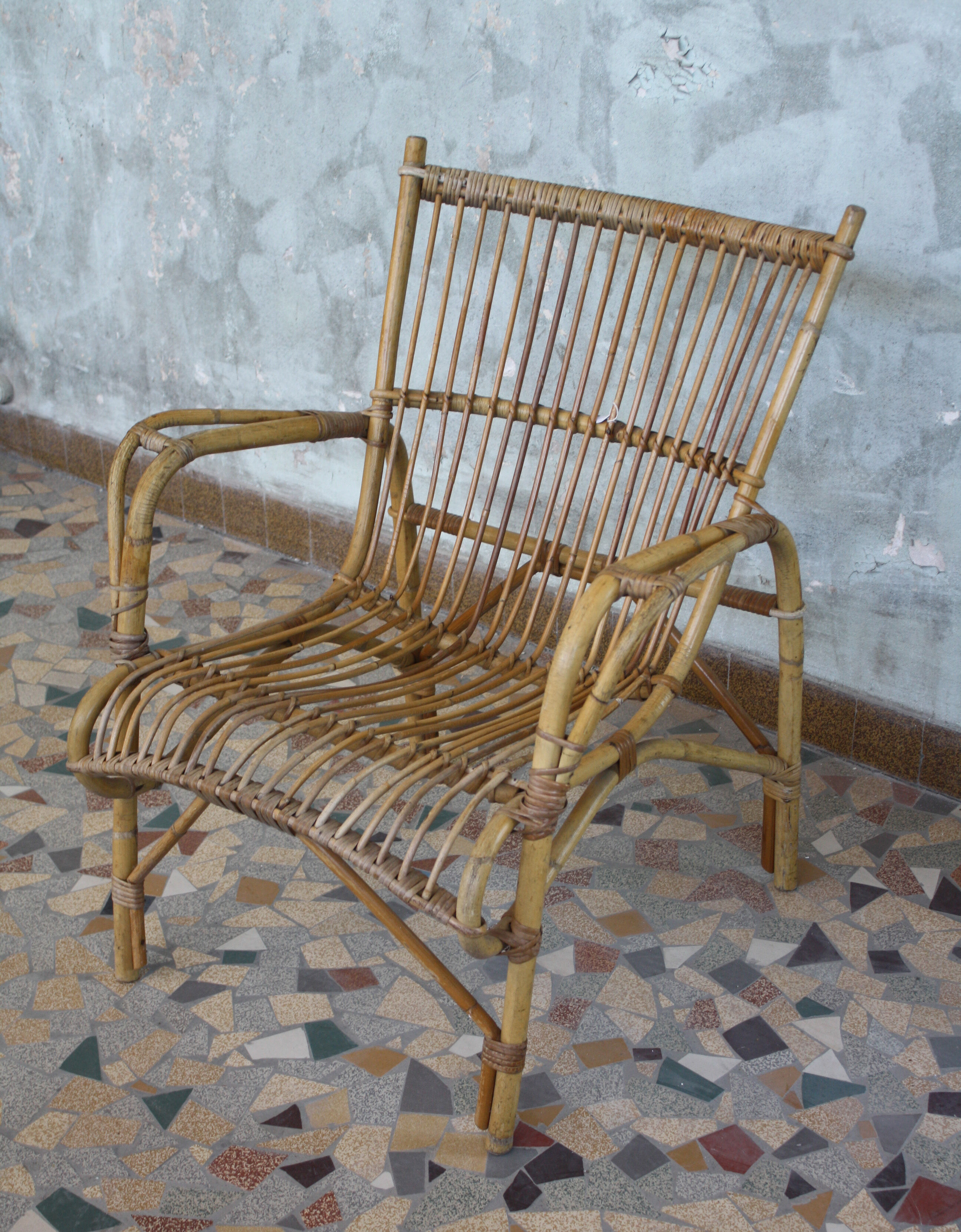Vintage rattan armchair 1960