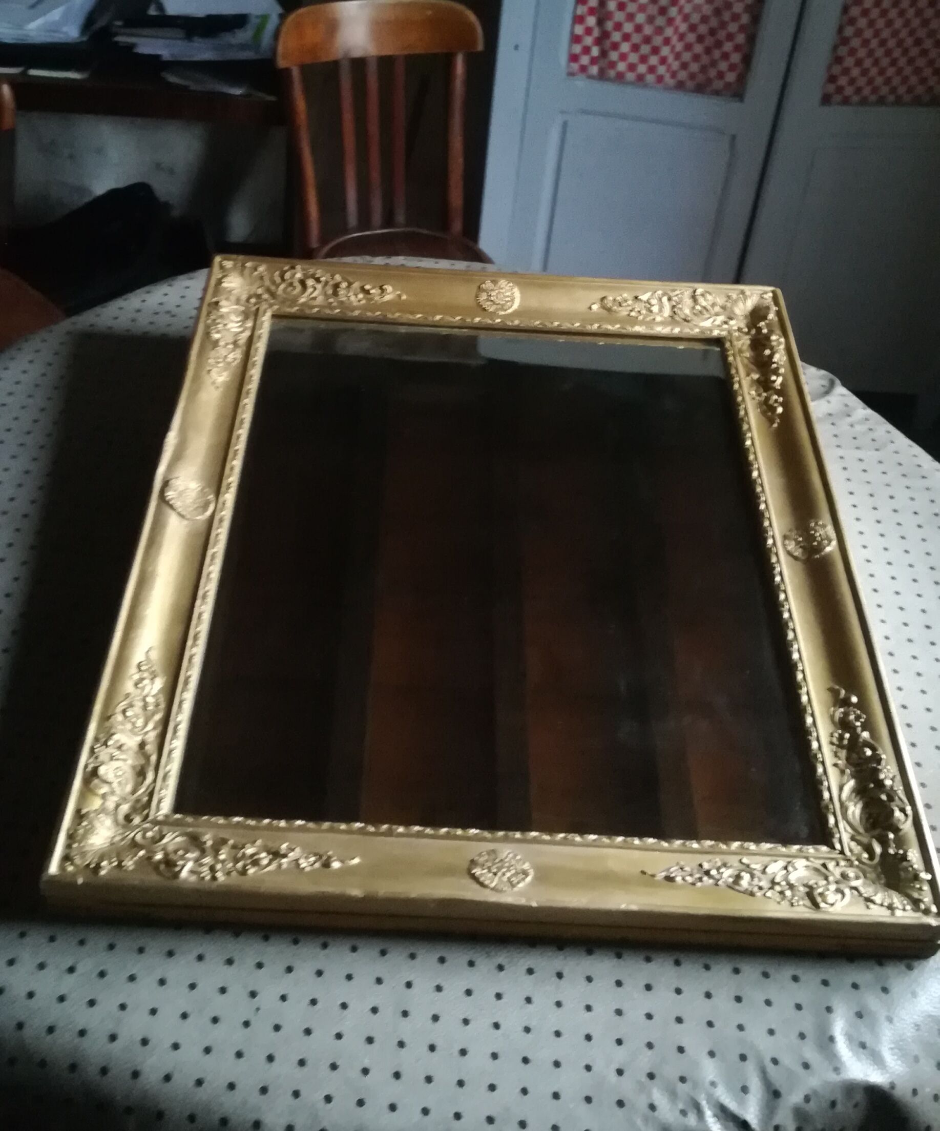 Mirror ancient gilded wood - 73x62cm