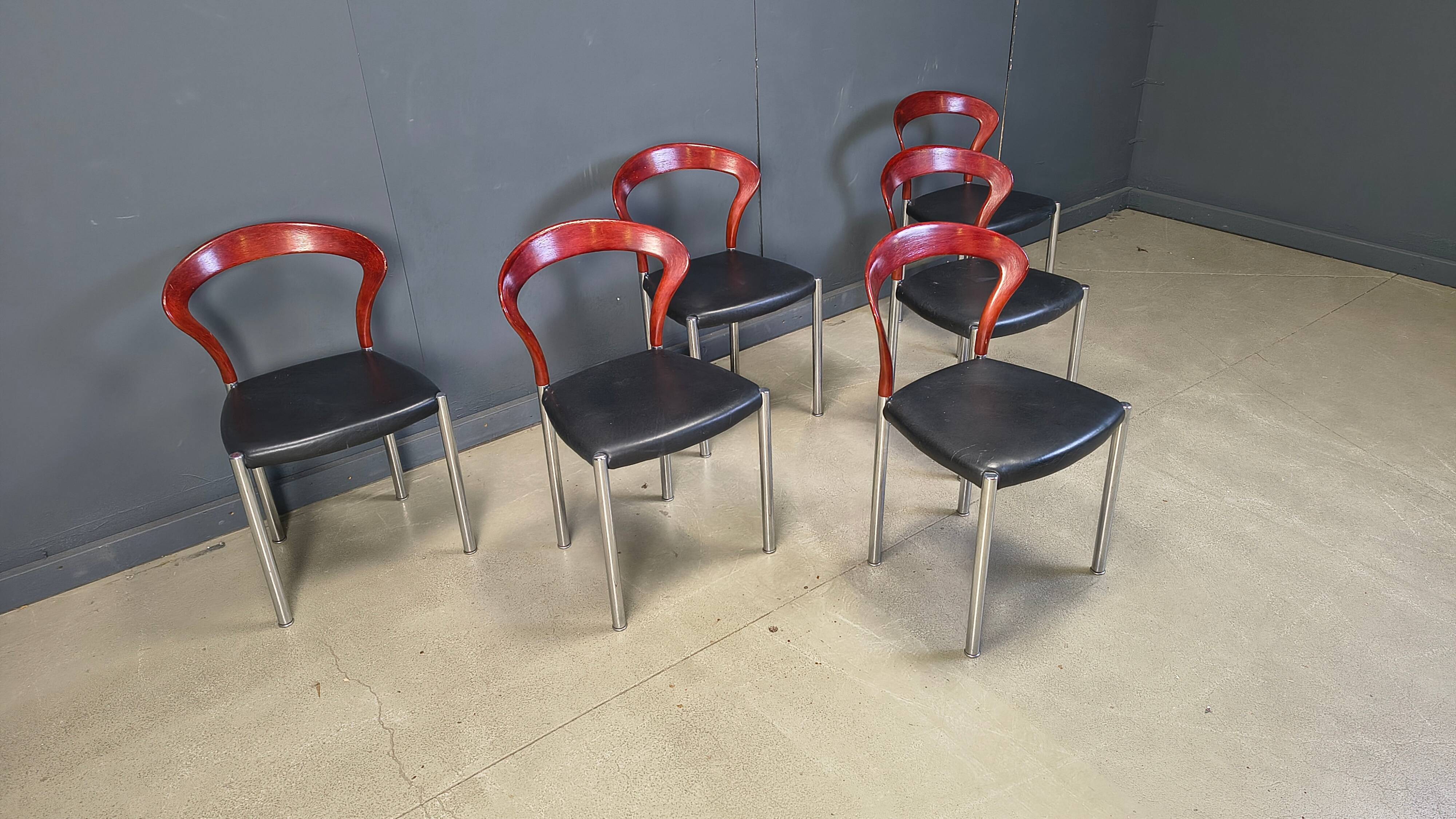 Vintage Lotus chairs by Hartmut Lohmeyer for Kusch & Co., 1970s, set of 6