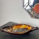 Yellow, orange, white and brown glazed ceramic bowl Vallauris, 70s, France