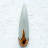 Pair of brass and opaline wall lights, Italy 1980.