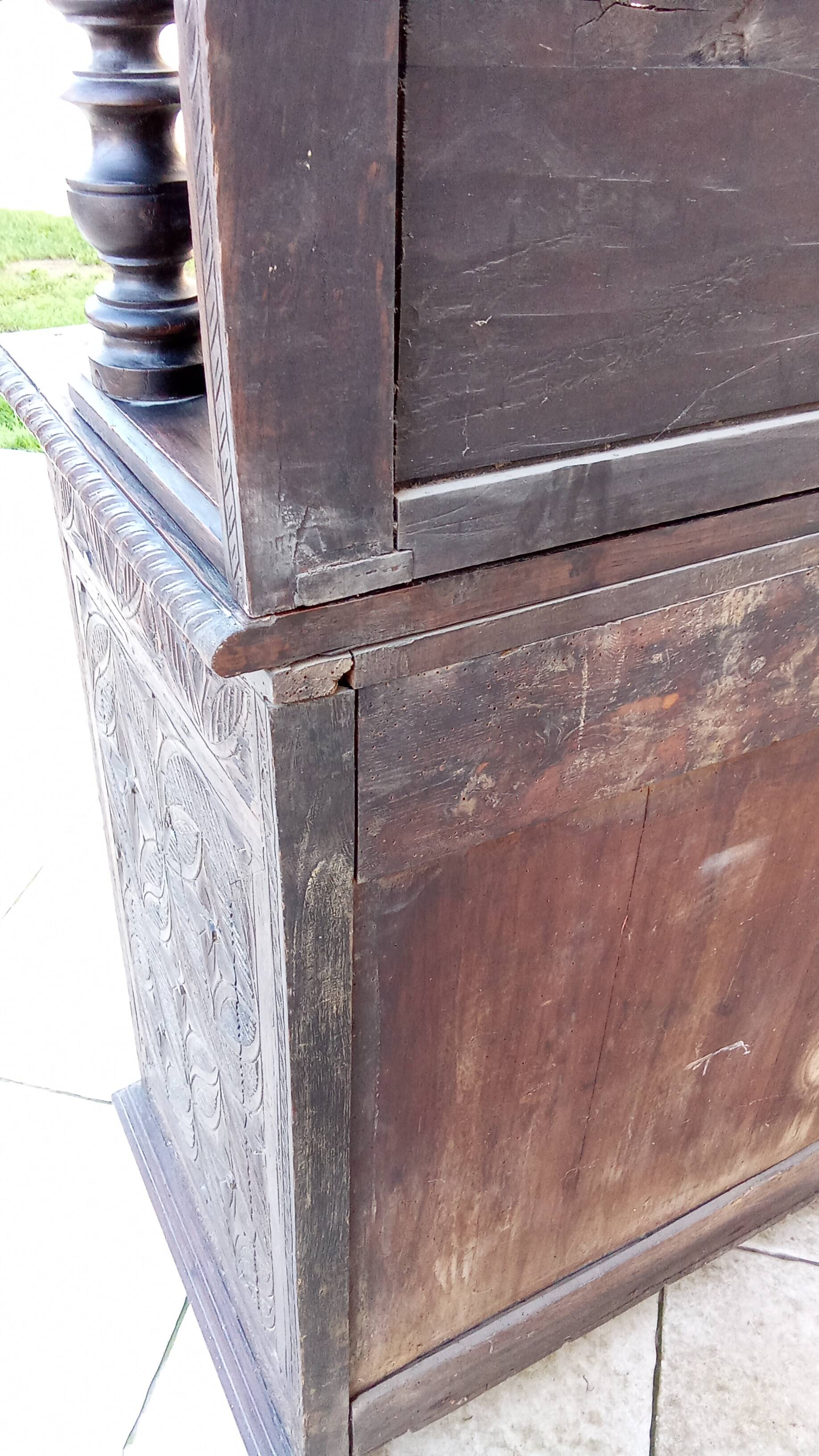 Old carved solid wood dresser