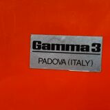 Space age orange lamp oyster by gamma3, 70s