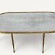 Maison Baguès coffee table in gilded bronze and aged mirror – 1950s