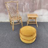 Rattan bedside and bamboo