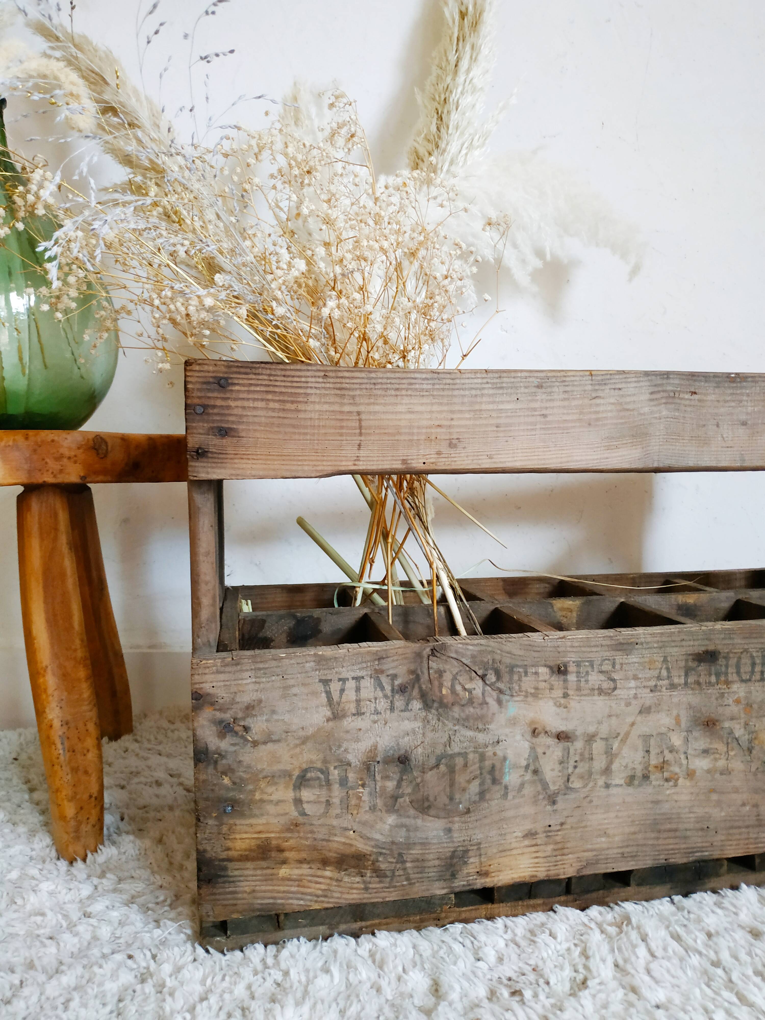 Old wooden bin or bottle holder