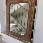 Miroir Louis Philippe doré et perlé