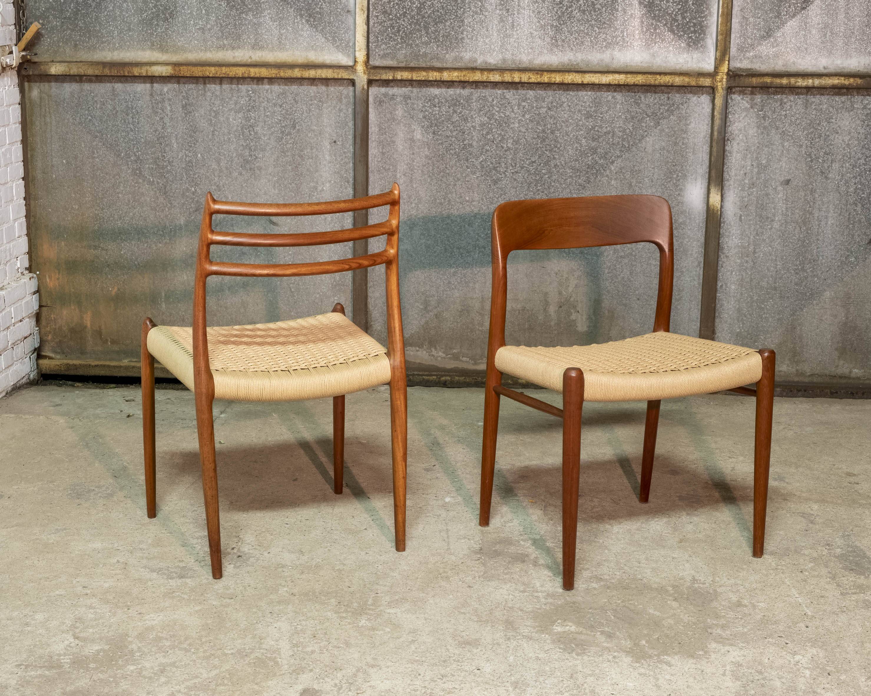 2x Niels O. Møller dining chair in teak Model 75, 1960s Denmark