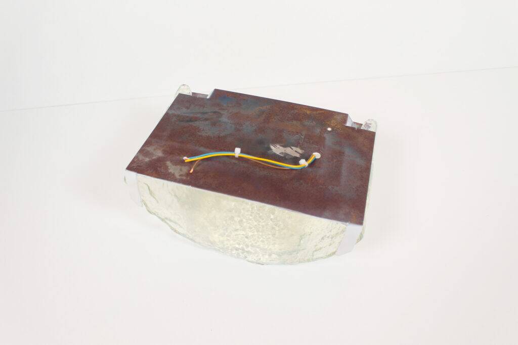 Set of two Italian ice glass Murano glass sconces