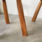 Flower coffee table set with elm tripod stools