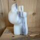 Marble statuette dated and signed F. Gelhausen "Embraced Nude"